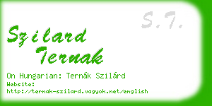 szilard ternak business card